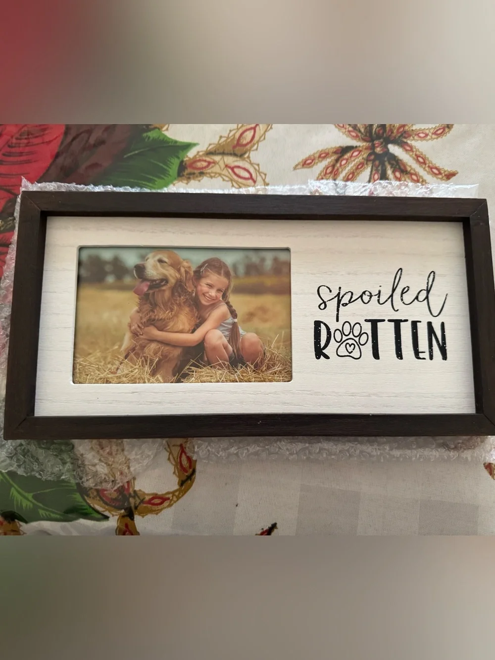Dog Photo Frame - White/Brown 